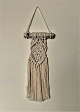 Load image into Gallery viewer, 20.5 Inch Small Macramé Wall Hanging with Birch Log
