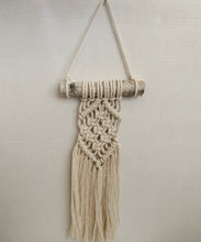 Load image into Gallery viewer, 20.5 Inch Small Macramé Wall Hanging with Birch Log
