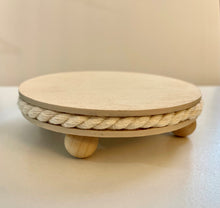 Load image into Gallery viewer, Beige Rope Cabinet Shelf Wood Riser
