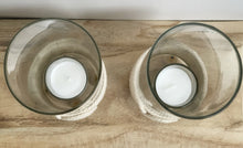 Load image into Gallery viewer, Beige Rope and Glass Candle Holder
