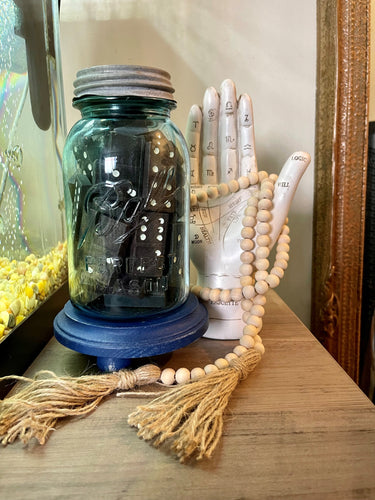 Blue Cabinet Shelf Wood Riser