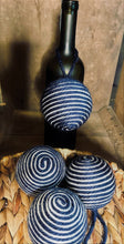 Load image into Gallery viewer, Blue and White Rope Ball Christmas Ornament
