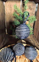 Load image into Gallery viewer, Blue and White Rope Ball Christmas Ornament
