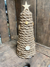 Load image into Gallery viewer, Brown Rope Christmas Tree with Wood Ornaments
