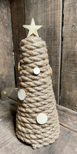 Load image into Gallery viewer, Brown Rope Christmas Tree with Wood Ornaments
