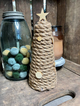 Load image into Gallery viewer, Brown Rope Christmas Tree with Wood Ornaments
