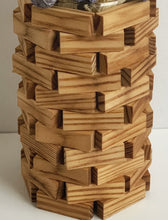 Load image into Gallery viewer, Coffee Stained Wood Block Flower Vase
