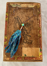 Load image into Gallery viewer, Copper Chain Necklace with Blue Paisley Silk Tassel
