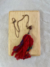 Load image into Gallery viewer, Copper Chain Necklace with Red Silk Tassel
