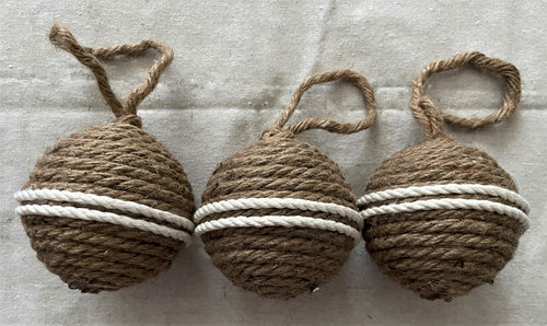 Double Stripe Rope Ball Christmas Ornament
