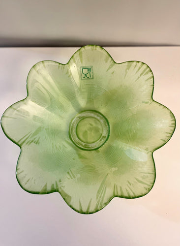 Ecoglass Green Flower Candy Dish Made in Spain