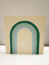 Load image into Gallery viewer, Green Rainbow Painted Plaque
