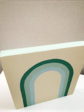 Load image into Gallery viewer, Green Rainbow Painted Plaque
