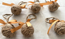 Load image into Gallery viewer, Gold Bow Rope Ball Christmas Ornament
