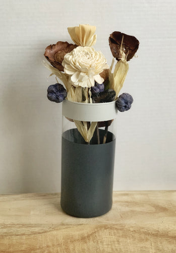 Gray Hand Painted Flower Vase