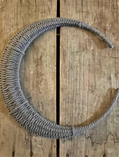 Gray Macramé Crescent Moon Wreath