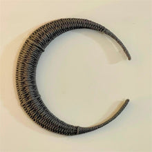Load image into Gallery viewer, Gray Macramé Crescent Moon Wreath

