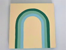 Load image into Gallery viewer, Green Rainbow Painted Plaque
