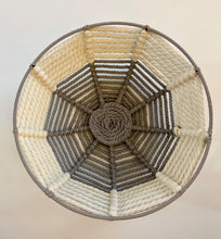 Load image into Gallery viewer, Large Gray and White Rope Bowl
