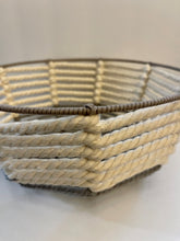 Load image into Gallery viewer, Large Gray and White Rope Bowl
