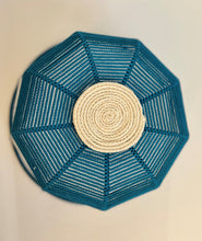 Load image into Gallery viewer, Large Teal and White Rope Bowl
