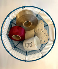 Load image into Gallery viewer, Large Teal and White Rope Bowl
