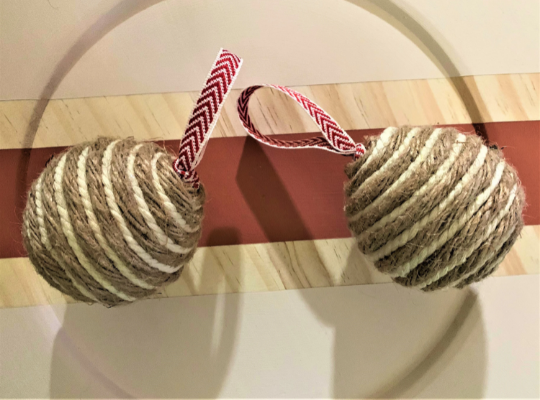 Large Two Tone Rope Ball Ornament