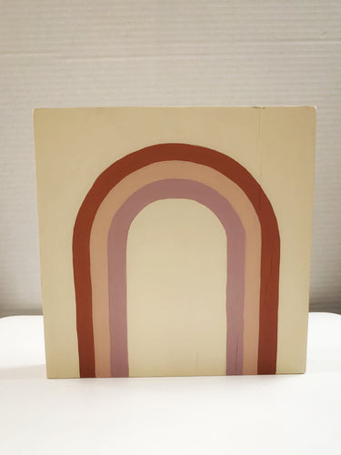 Pink Rainbow Painted Plaque