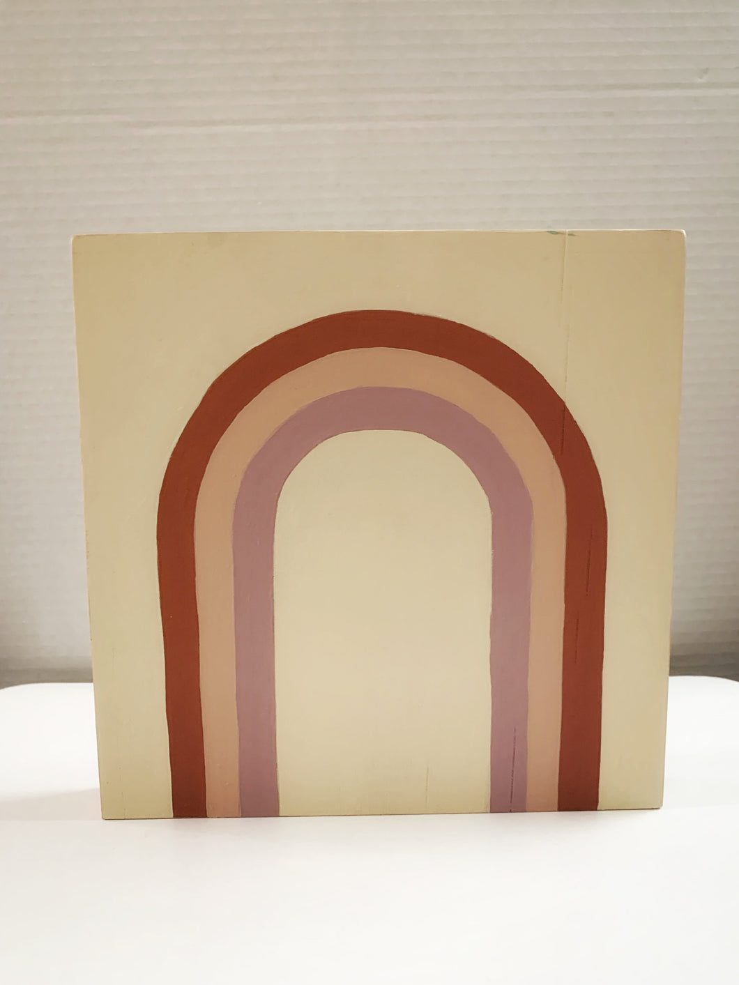 Pink Rainbow Painted Plaque