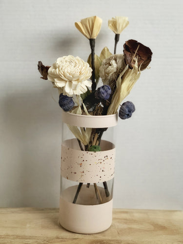 Peach Hand Painted Flower Vase