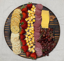 Load image into Gallery viewer, Round Pine Charcuterie Board With Handles
