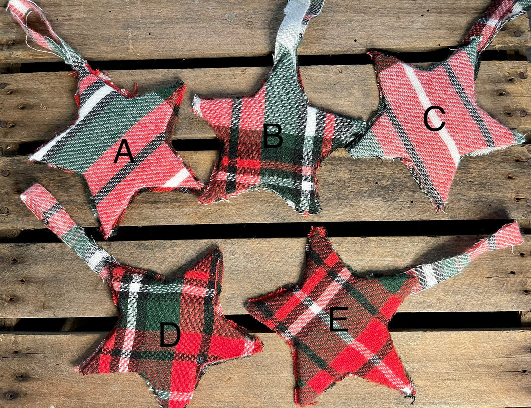 Plaid Star Christmas Ornament