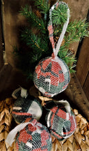 Load image into Gallery viewer, Red Plaid Christmas Ball Ornament
