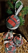 Load image into Gallery viewer, Red Plaid Christmas Ball Ornament
