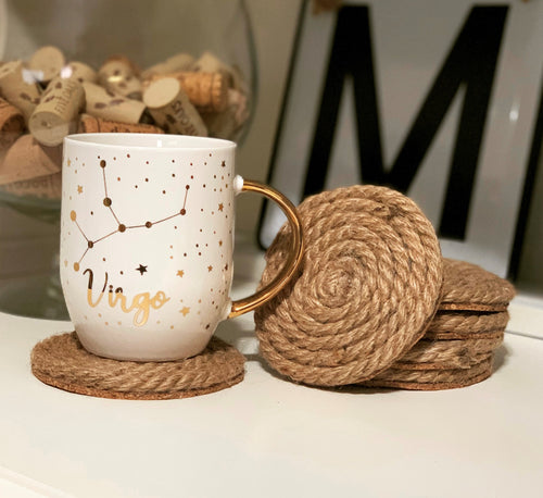 Rope Coaster Set with Cork Bottom
