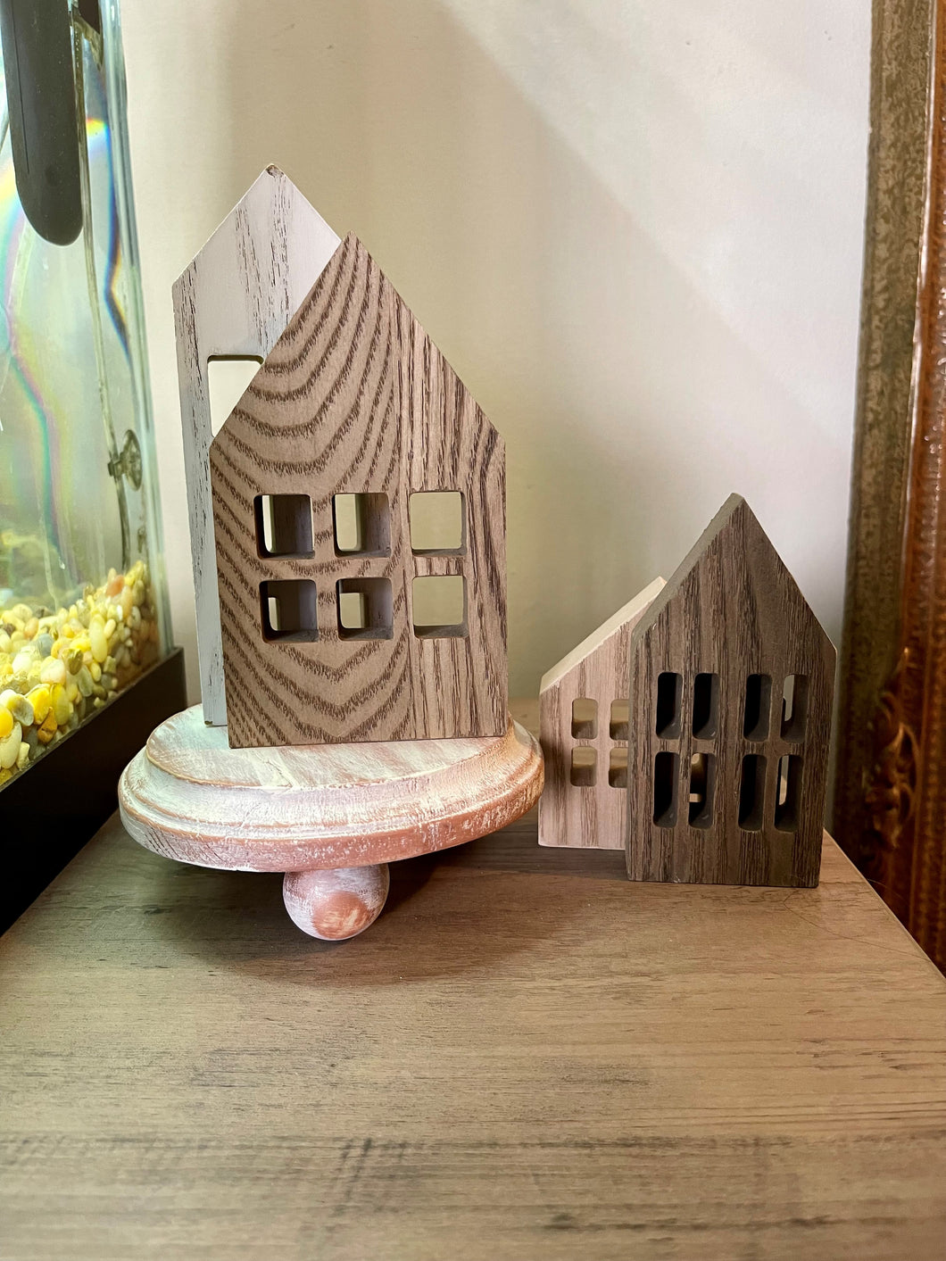 Rose Gold Cabinet Shelf Wood Riser