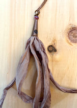 Load image into Gallery viewer, Silk Tassel Necklace with Copper Chain

