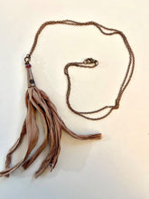 Load image into Gallery viewer, Silk Tassel Necklace with Copper Chain
