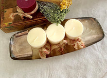 Load image into Gallery viewer, Baldwin Silver Plate Tray Candle Holder with Feet
