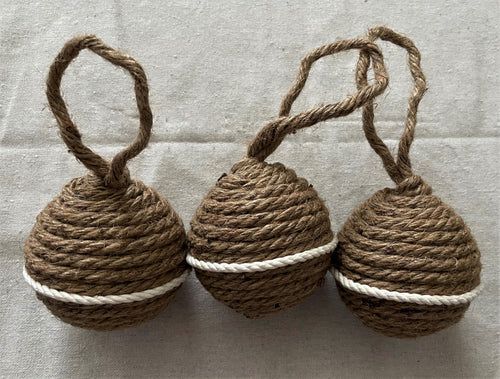 Single Stripe Rope Ball Christmas Ornament