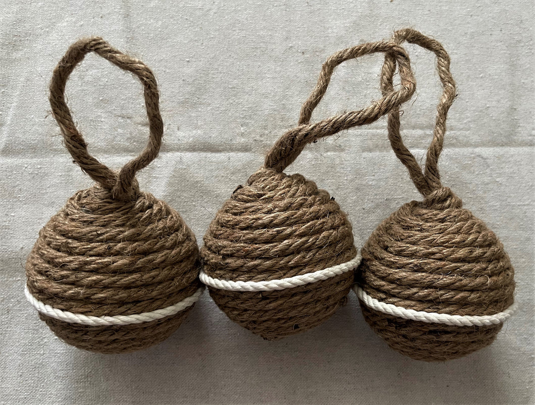 Single Stripe Rope Ball Christmas Ornament