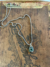 Load image into Gallery viewer, Sliver Ball Chain with Wire Wrapped Jade Necklace

