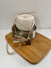 Load image into Gallery viewer, Small Lock Necklace with Brown and Green Silk Tassel
