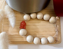 Load image into Gallery viewer, Stackable natural wood bead bracelet on leather cord
