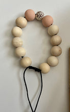 Load image into Gallery viewer, Stackable natural wood bead bracelet on black cord
