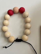 Load image into Gallery viewer, Stackable natural wood bead bracelet on black cord
