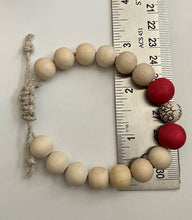 Load image into Gallery viewer, Stackable natural wood bead bracelet on hemp cord
