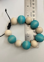 Load image into Gallery viewer, Stackable natural wood bead bracelet on black cord
