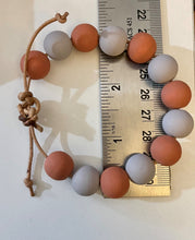 Load image into Gallery viewer, Stackable natural wood bead bracelet on leather cord
