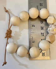 Load image into Gallery viewer, Stackable natural wood bead bracelet on leather cord
